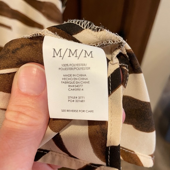 Cabi zebra print blouse #3771 size medium - Picture 3 of 3